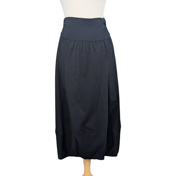 Just Jill S Black Midi Tulip Skirt VTG Art To Wear Lagenlook Whimsy Goth - Picture 1 of 8